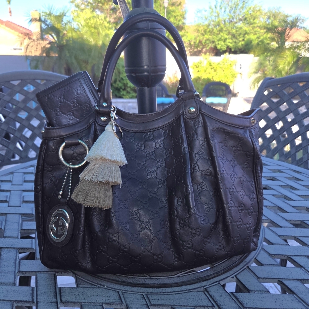Gucci Guccissima Sukey Brown Shoulder Bag With Wallet. C.O.A - Picture 2 of 16